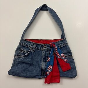 Vintage Levi's Cute Custom Denim Jean Purse Bag USA America
